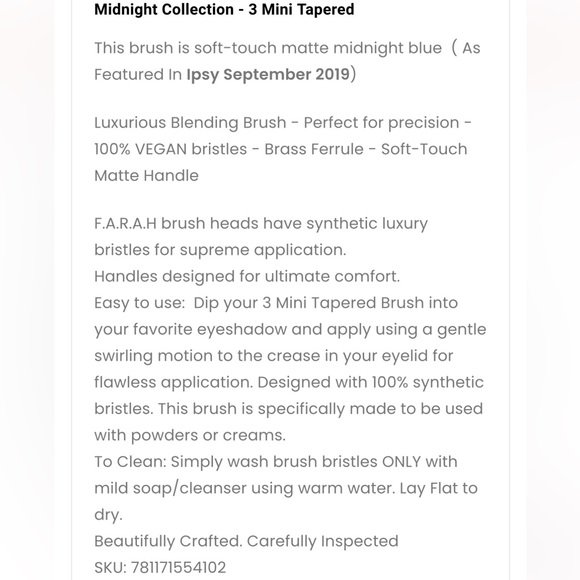 $8 🌸 Midnight Collection ~ 3 Mini Tapered ~ F.A.R.A.H. ~ NEW - Picture 5 of 7